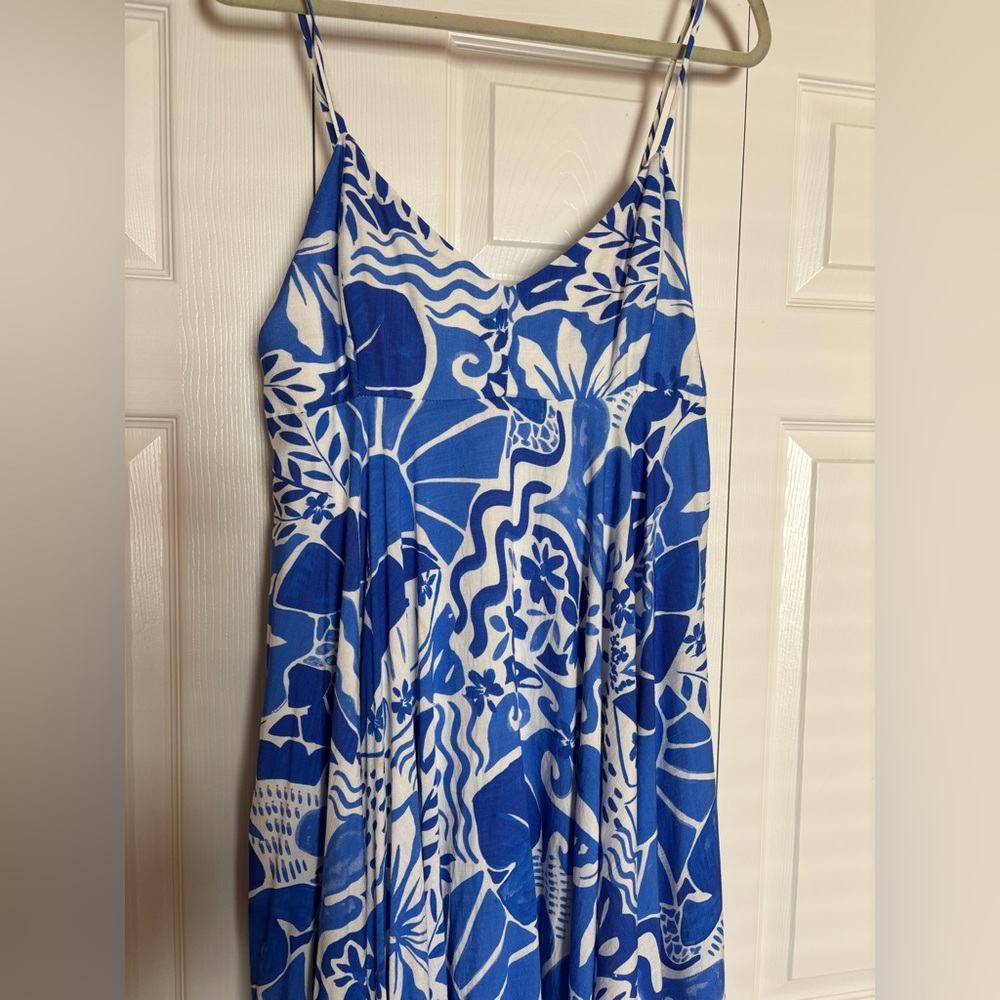 Aqua - Blue & White Midi Dress Blue - Picture 4 of 4